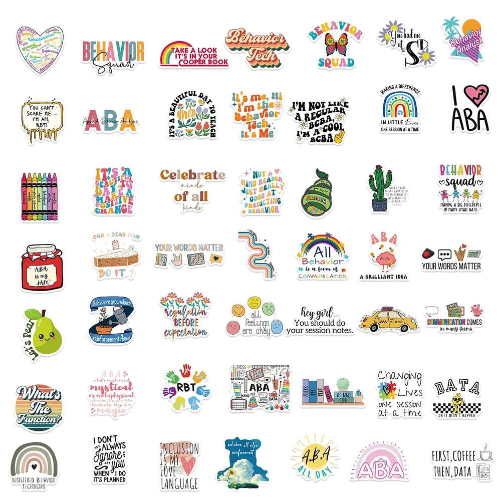 50Pcs ABA Colourful Good Day Stickers For Laptop Luggage Scrapbook Skateboard Guitar Phone Stickers Aesthetic Graffiti Decals (ONLINE ORDER ONLY)