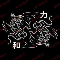 Koi Fish for Car Sticker External Accessories Decoration Windshield Outdoor Sticker Strength and Harmony Waterproof Vinyl Decals (ONLINE ORDER ONLY)