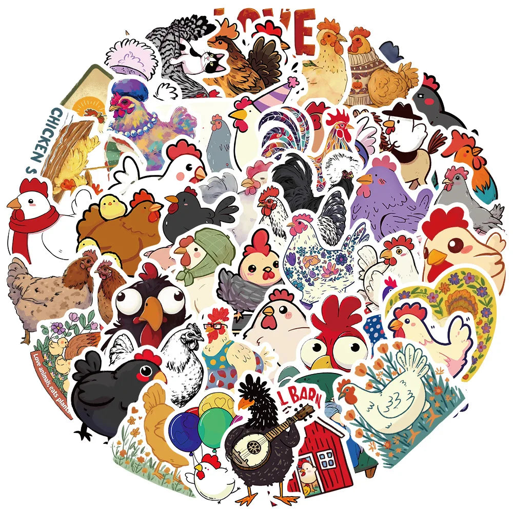 Cute Animal Waterproof Stickers for Laptop, Motorcycle, Luggage, Snowboard, Fridge, Car - 10/30/50Pcs (ONLINE ORDER ONLY)