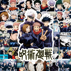 80PCS Anime Jujutsu Kaisen Cartoon Stickers Cool Itadori Yuji Satoru Gojo Graffiti Decals Sticker for Phone Luggage Laptop (Online Order Only)