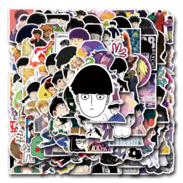 10/30/50/110PCS Mob Psycho 100 Stikers Funny Anime Decals Cartoon Graffiti Sticker Luggage Laptop Phone Guitar Bike Kids Toys (Online Order Only)