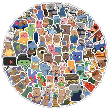 100pcs Kawaii Graffiti Stickers for Laptop, Phone, Car, Scooter, Water Bottle, Suitcase, Stationery, Refrigerator (Online Order Only)