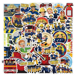 Fireman Sam Cartoon Sticker Pack - 55pcs for Suitcase, Water Cup, Phone, Laptop, Car, Scooter, Fridge (Online Order Only)