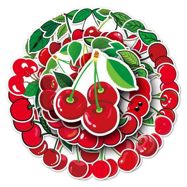 10/50pcs Fruit Cherry Sticker Notebook Computer Guitar Mobile Phone Cup Craft Supplies Scrapbook Materials Stationery Sticker (ONLINE ORDER ONLY)