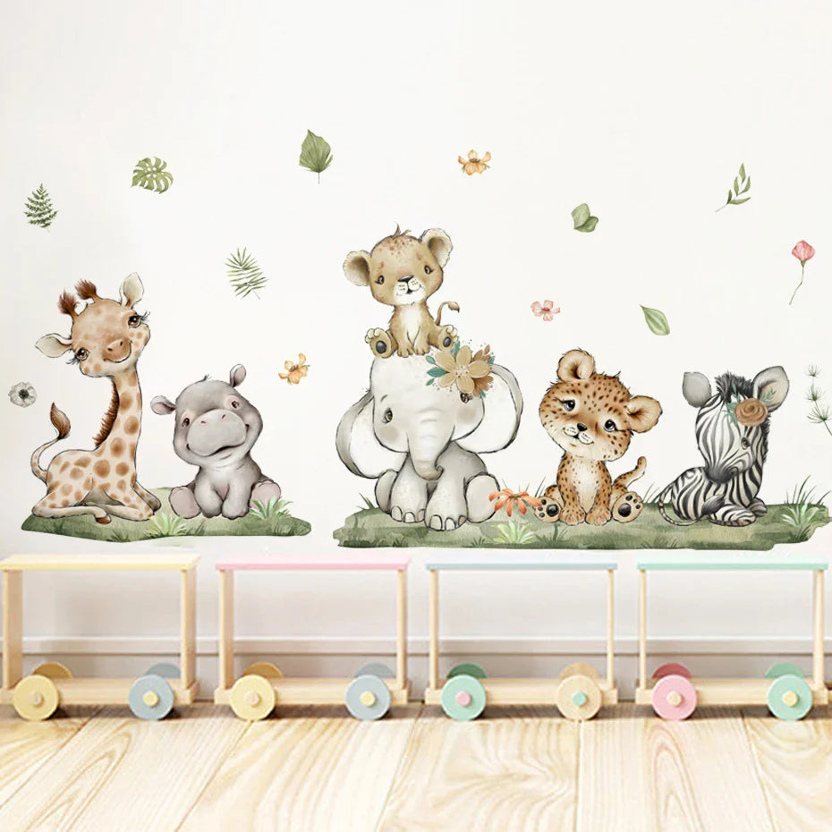 Elephant Giraffe Height Ruler Wall Stickers for Kids Room Nursery Decor (ONLINE ORDER ONLY)