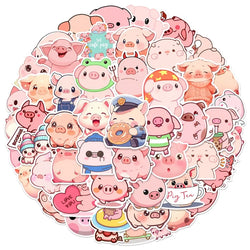 10/30/50PCS Kawaii Pink Pig PVC Sticker Aesthetic DIY Decoration Scrapbooking Stationery Hand Accounting Supplies for Kids (ONLINE ORDER ONLY)