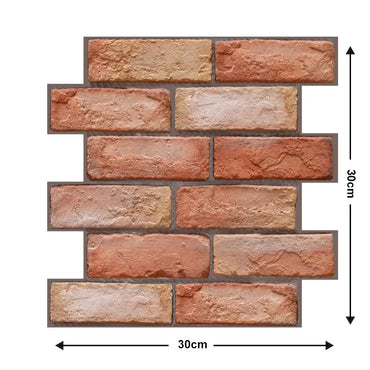 Self Adhesive Waterproof 3D Wall Panels, Brick Wallpaper, Retro Sticker for Bathroom,  Fireplace decorative wall stickers，10PCS (ONLINE ORDER ONLY)