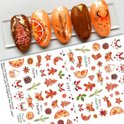 3D Gold Glitter Snowflake Nail Sticker Winter Reflective Elk Star Balloon Christmas Tree Foil Xmas New Year Decal Tips Decoratio (ONLINE ORDER ONLY)