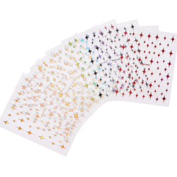 1PCS Sliver Stars Nails Stickers 3D Bronzing Laser White Cross Starlight Glossychic Y2K Stylish Adhesive Manicure Decorations *# (Online Order Only)