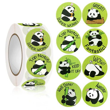 100-500pcs Cute Animal Panda Stickers for Envelope Praise Reward Student Work Label Stationery Seal Lables 1inch/2.5cm (ONLINE ORDER ONLY)