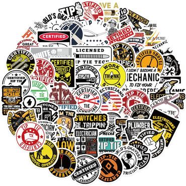 Zip Tie Stickers Decals for Skateboard Laptop Phone Suitcase Bike (ONLINE ORDER ONLY)