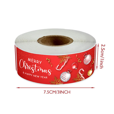 120pcs/roll Merry Christmas Gifts Stickers New Year 2022 Thank You Sticker Christmas Decoration Gift Box Sealing Package Sticker (Online Order Only)