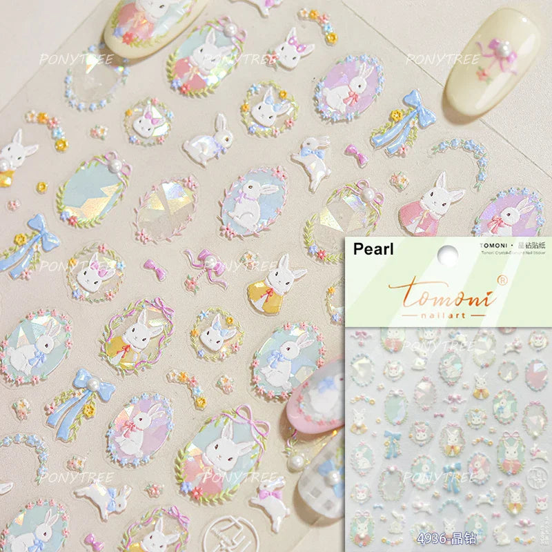Black Cat Kitten Rabbit Cat's Paw Bowknot Tie Bunny Animals Love Heart Jelly Adhesive Nail Art Stickers Manicure Decal Wholesale (ONLINE ORDER ONLY)