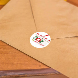 2020 New Christmas Stickers 100-500pcs Christmas Tags/Happy Holidays with 6 snowmen Sticker label (ONLINE ORDER ONLY)