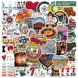 50PCS Las Vegas Casino Graffiti Stickers for Laptop, Car, DIY Vinyl Decals (Online Order Only)
