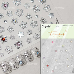 Romantic Purple Star Moon Butterfly Bowknot Retro Water Drop Gem Starburst Adhesive Nail Art Stickers Starlight Manicure Decals (ONLINE ORDER ONLY)