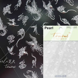 Charming Blue Sparrow Feather Rhinestone Wings Peacock Sparrow Dreamy Jelly Stars Self Adhesive Nail Art Stickers Manicure Decal (ONLINE ORDER ONLY)