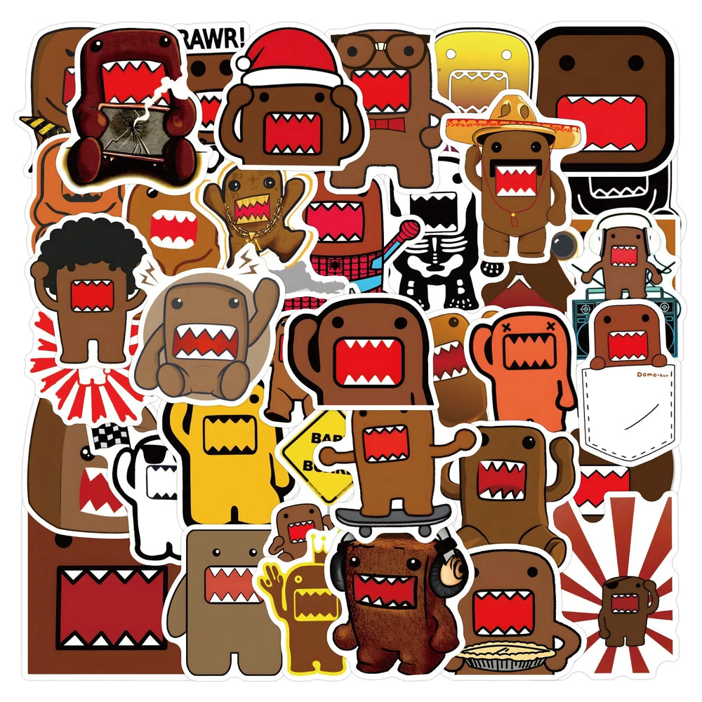 Domo Kun Stickers Pack - Cute Cartoon Decals for Luggage, Laptop, Skateboard (ONLINE ORDER ONLY)