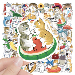 10/30/50PCS Cute Cartoon Cats Stickers Toys Kawaii Animal Decal Gift DIY Phone Laptop Bike Scrapbook Suitcase Waterproof Sticker (ONLINE ORDER ONLY)