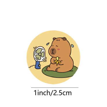 100-500pcs Capybara Thank You Sticker Cartoon Label Sealing Stationery DIY Decoration Scrapbooking School Supplies (ONLINE ORDER ONLY)