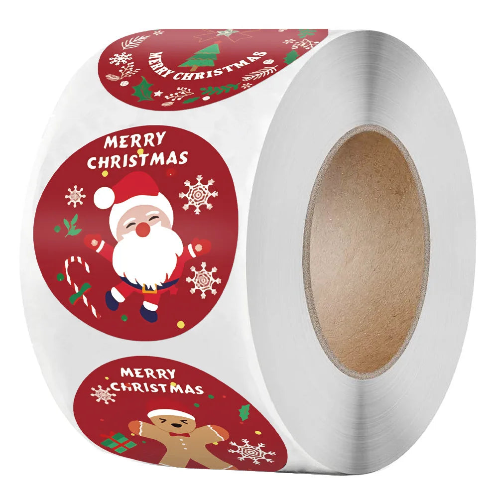50-500Pcs Christmas Theme Seal Labels Stickers Merry Christmas Stickers For DIY Gift Baking Package Envelope Stationery Decor (ONLINE ORDER ONLY)