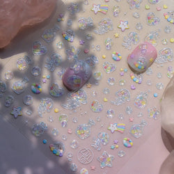 Star Drift Bottle Current Bottle Jellyfish Marine Meteor Water Bubble Love Heart Self Adhesive Nail Art Stickers Manicure Decals (ONLINE ORDER ONLY)