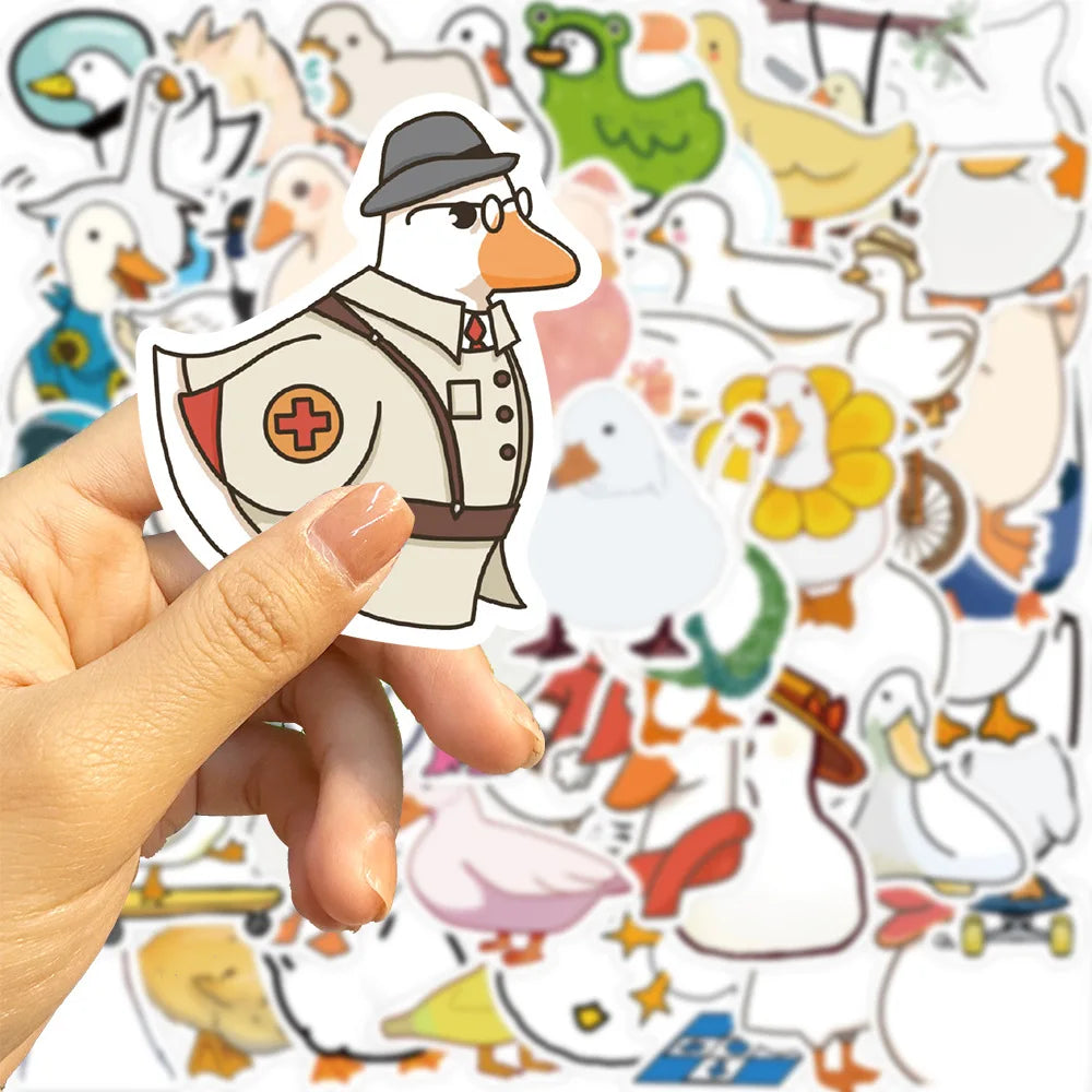 10/30/50PCS Funny Cartoon Cute Duck Stickers Animal DIY Skateboard Laptop Motorcycle Notebook Bike Graffiti Decals Kid Toys Gift (Online Order Only)