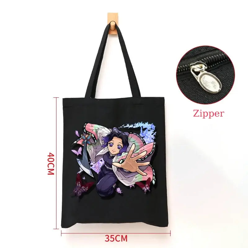 Demon Slayer Canvas Bag: Nezuko & Tanjiro Zipper Tote (ONLINE ORDER ONLY)