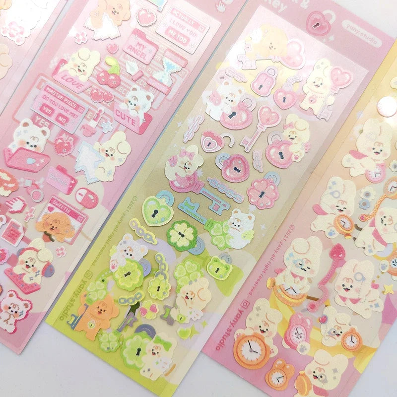 Korean INS Cute Animals Rabbit Decorative Stickers Scrapbooking DIY Album Kawaii Stationery Sticker Art Supplies Personalized (ONLINE ORDER ONLY)