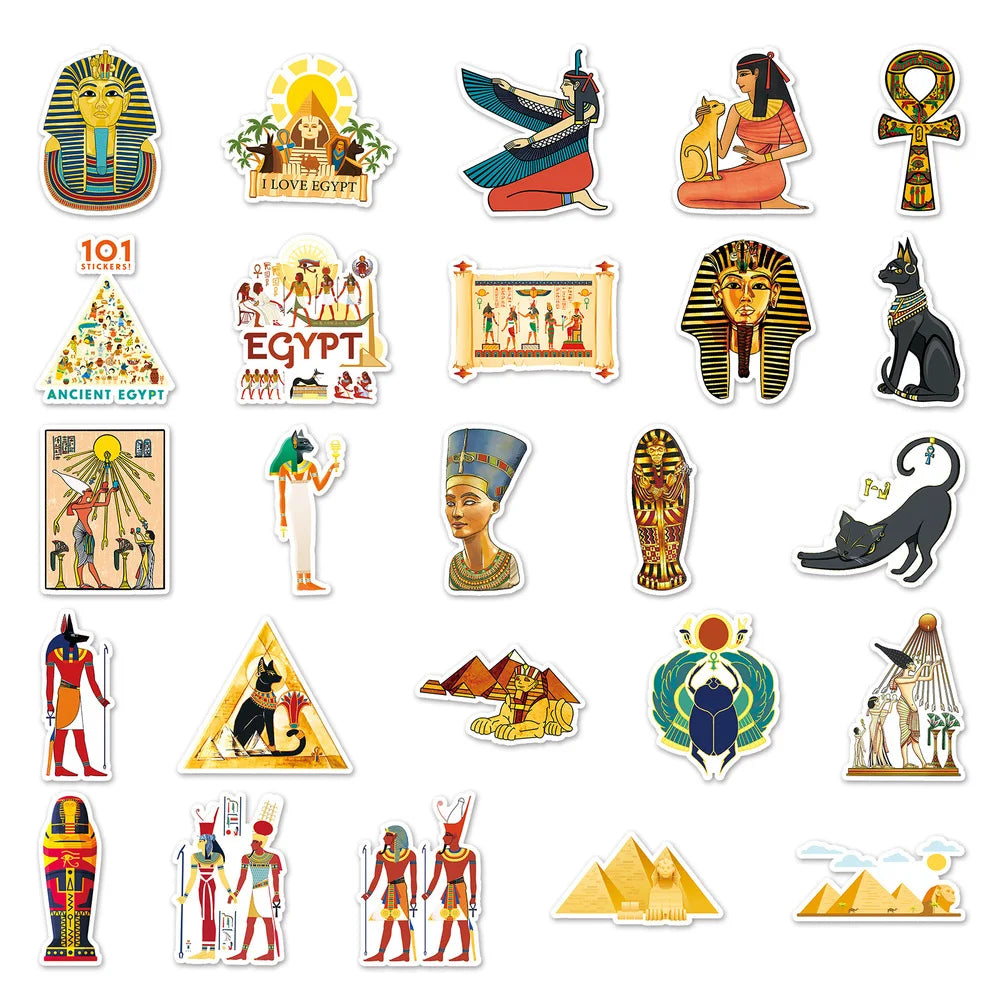 10/50pcs Egypt Pyramid Sphinx Stickers For Suitcase Skateboard Laptop Luggage Fridge Phone Car Styling DIY Decal Pegatinas (ONLINE ORDER ONLY)