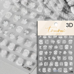 French Style Colorful Square Grid Rhombus Stripe Bowknot Line 3D Self Adhesive Nail Art Stickers Shiny Rhinestone Manicure Decal (Online Order Only)