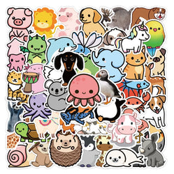 50pcs Cute Animal Stickers for Laptop, Phone, Car, DIY Decoration (ONLINE ORDER ONLY)