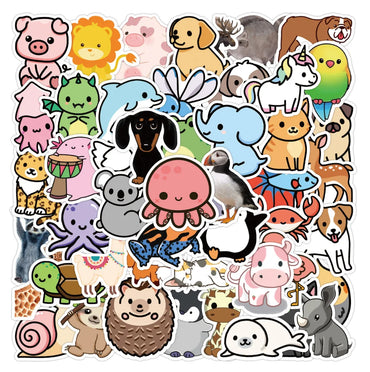 50pcs Cute Animal Stickers for Laptop, Phone, Car, DIY Decoration (ONLINE ORDER ONLY)