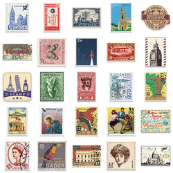 10/30/50PCS Vintage Travel Sticker Stamps Designs Sticker Packs (ONLINE ORDER ONLY)