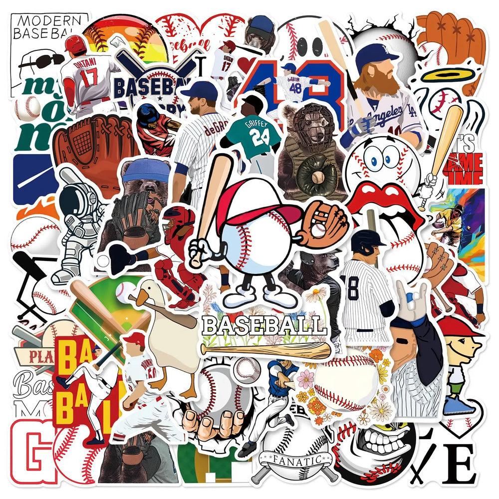 50Pcs Cartoon Baseball Series Graffiti Stickers Suitable for Laptop Helmets Desktop Decoration DIY Stickers Toys Wholesale (ONLINE ORDER ONLY)