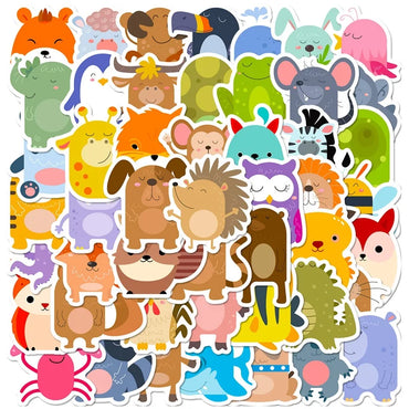 10/30/50PCS Kawaii Round Animal PVC Decoration Scrapbooking Sticker Aesthetic Child Korean Stationery School Supplies for Kids (Online Order Only)