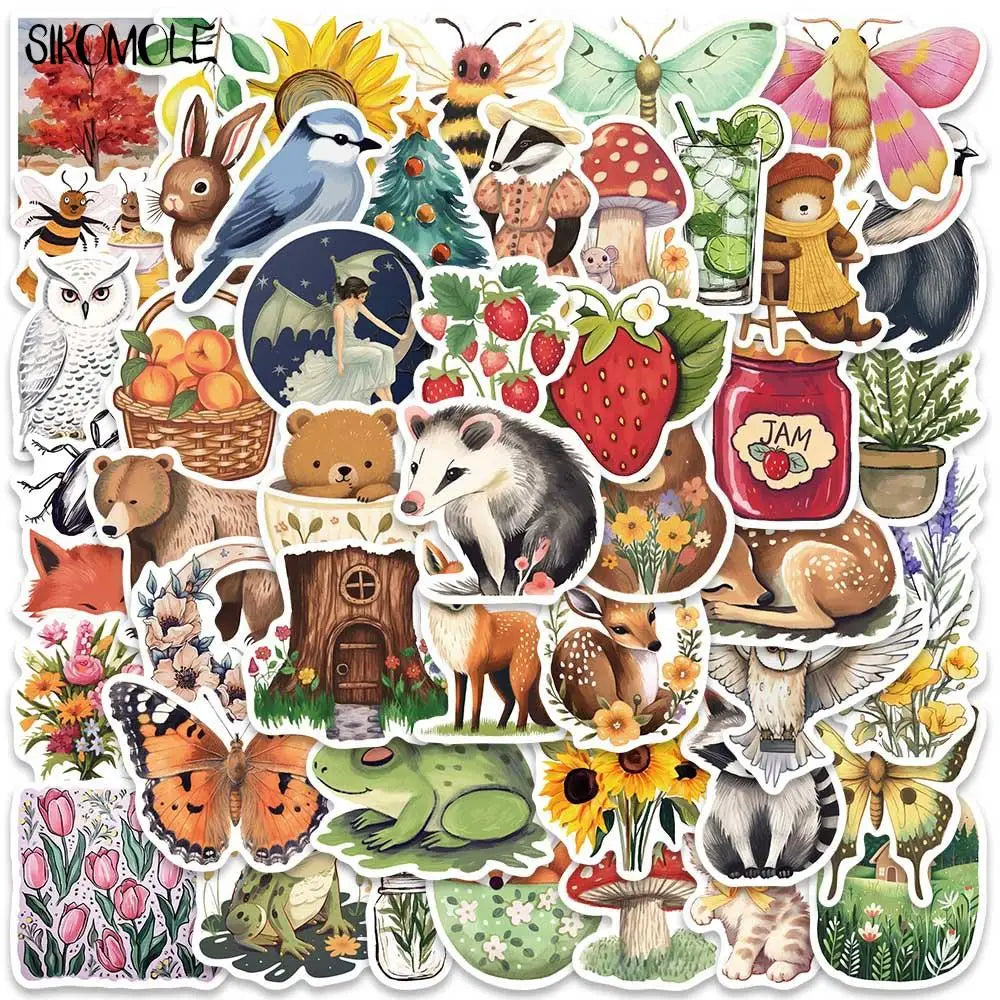 Cartoon Magic Forest Stickers Pack - Kawaii DIY Luggage Guitar Fridge Laptop Decals (ONLINE ORDER ONLY)