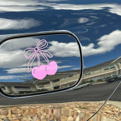 Cute Girly Cherry Bow For Car Stickers Decoration Bumper laptop Sticker Rear Window Fashion Stickers Plant Sport PVC Vinyl Decal (ONLINE ORDER ONLY)