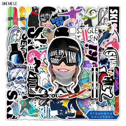 Cartoon Animal Skiing Stickers Pack - Skateboard, Laptop, Motorcycle, Phone Decals (Online Order Only)