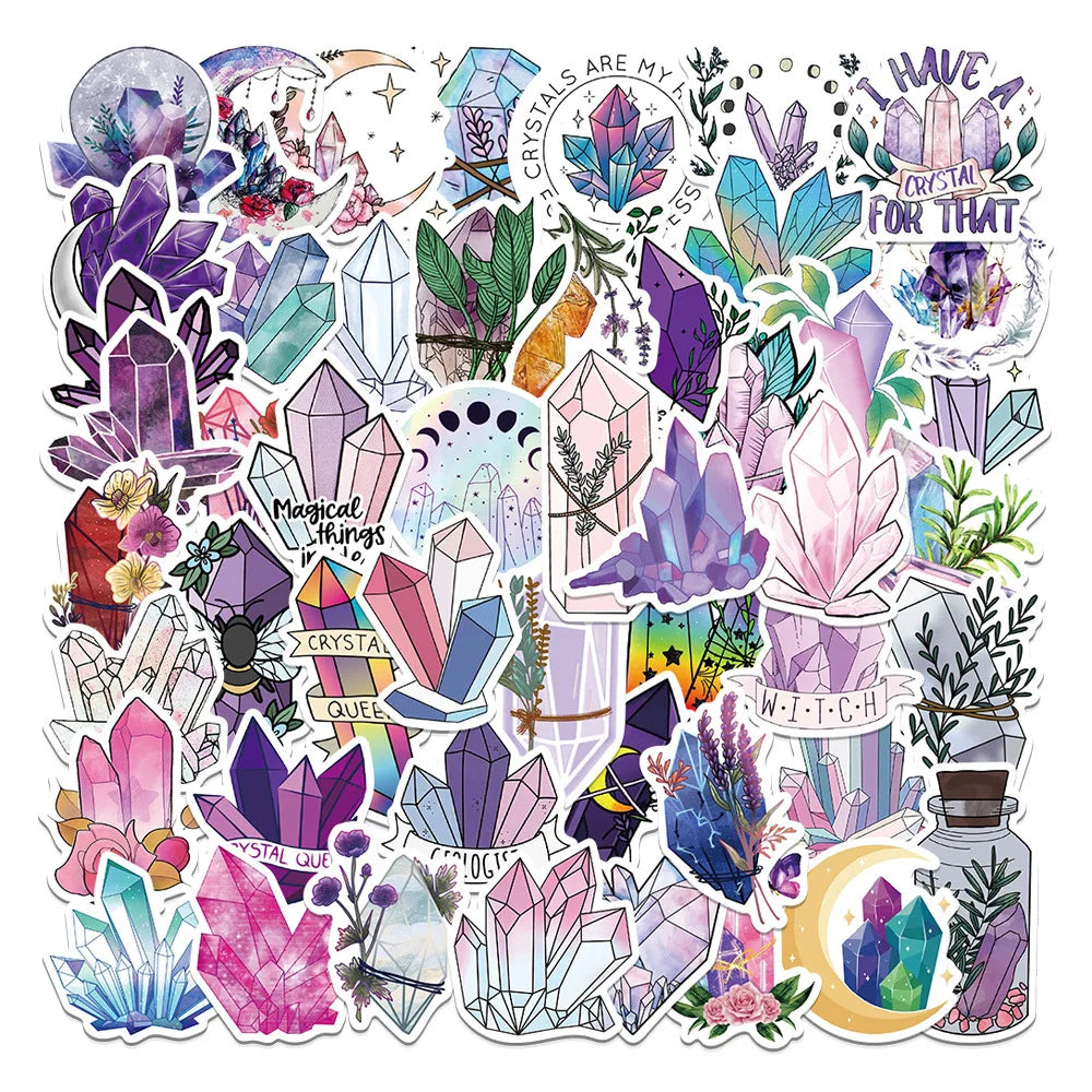 50pcs Cartoon Crystal Graffiti Stickers for Helmets, Walls, DIY Decoration Wholesale (Online Order Only)