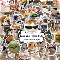 50pcs Cute Cat Stickers for Laptop, Scrapbooking, Luggage, Skateboard (ONLINE ORDER ONLY)