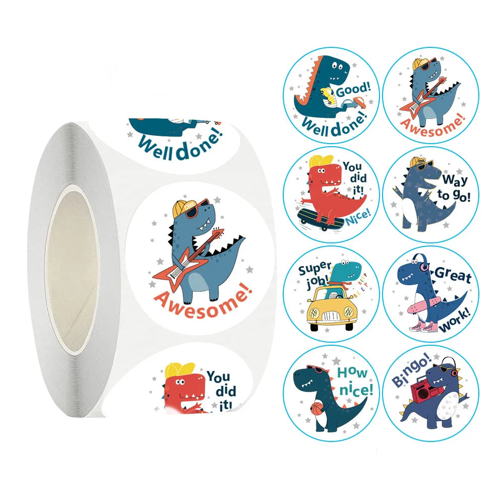 100-500pcs Dinosaur Animals Cartoon Stickers For Kids Classic Toys Sticker Reward Sticker Gift Decoration Label Stationery (ONLINE ORDER ONLY)