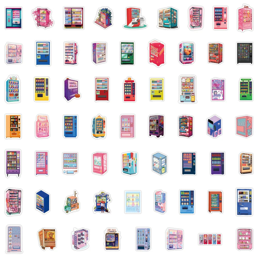 10/30/50pcs Cartoon Vending Machine Anime Stickers Laptop Motorcycle Phone Car Skateboard Motorcycle Waterproof Sticker Decals (ONLINE ORDER ONLY)