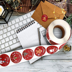 500Pcs/Roll Merry Christmas roll Self-Adhesive Label Sealing Decorative Stickers Office Stationery (ONLINE ORDER ONLY)