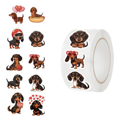 500PCS Cute Dachshund Dog Paper Labels Thank You Sticker Sealing DIY Decoration Scrapbooking Stationery Hand Accounting Supplies (Online Order Only)