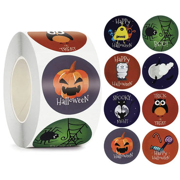 100-500pcs Halloween Pumpkin Face Sticker Label Ghost Party Decor Scrapbooking DIY Gift Packaging Sealing Sticker Labels (Online Order Only)