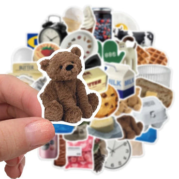 10/30/50PCS Ins Style Cute Cartoon Stickers Milk Food Biscuit Decal Toy DIY Notebook Suitcase Guitar Laptop Luggage Kids Sticker (Online Order Only)