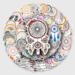 10/50Pcs Trendy Bohemian Catcher Feathers Bundle Decals Small Self-Adhesive Stickers for Laptops Journal Scrapbook Craft (ONLINE ORDER ONLY)