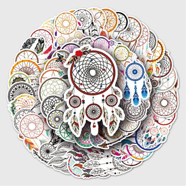 10/50Pcs Trendy Bohemian Catcher Feathers Bundle Decals Small Self-Adhesive Stickers for Laptops Journal Scrapbook Craft (ONLINE ORDER ONLY)