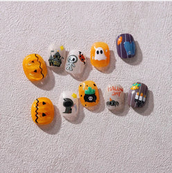 Halloween Ghost Pumpkin Bat Coffin Cat Spider Demon Jelly Self Adhesive Nail Art Sticker Terrifying Candy Candle Manicure Decals (ONLINE ORDER ONLY)